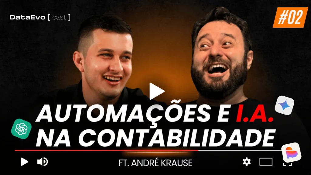 DataEvo Cast 02: automações e inteligência artificial na contabilidade, com André Krause.