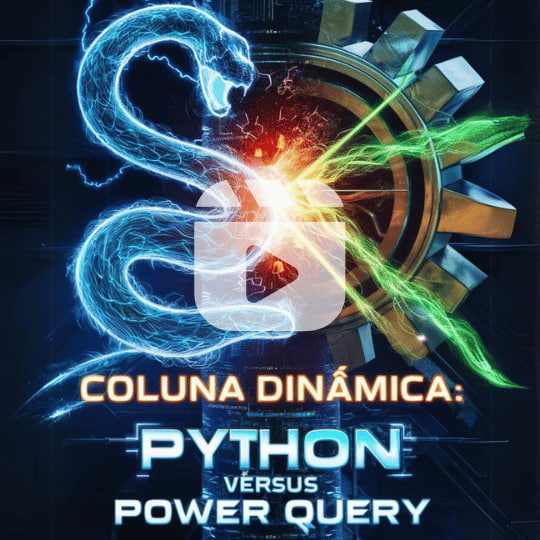 Capa comparando coluna dinâmica no Python e no Power Query.
