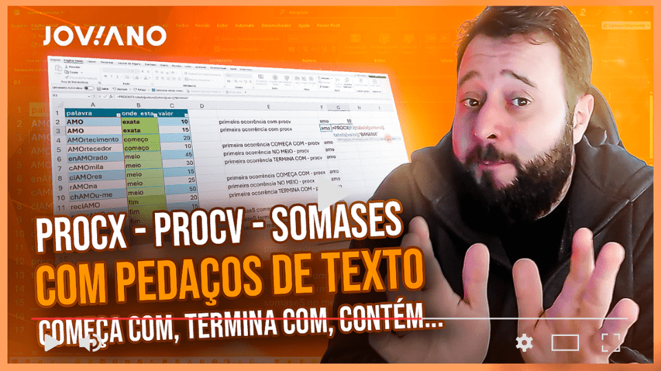 PROCV [ PROCX, SOMASES ] usando COMEÇA, TERMINA, CONTÉM