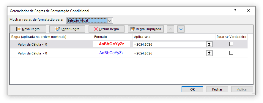 Formatação Condicional no Excel