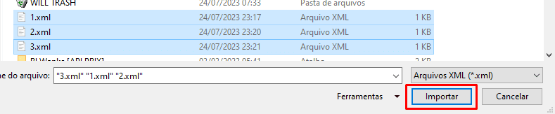 excel xml selecionar