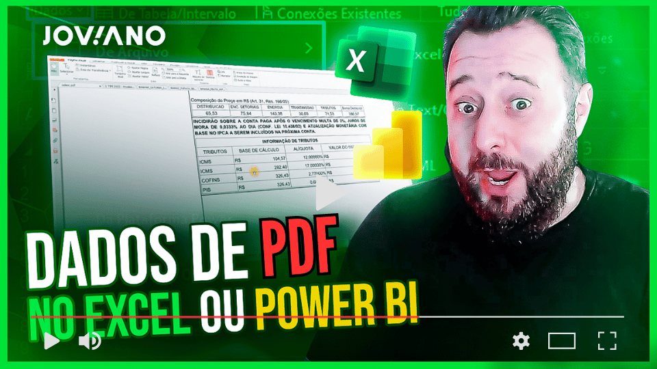 dados de pdf no excel e no power bi
