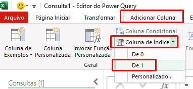 coluna de indice no power query