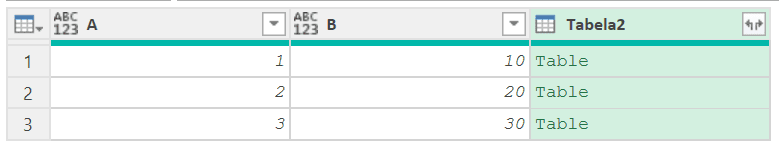 tabela dados mesclados no power query