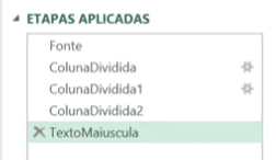 etapas aplicadas no power query