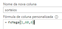 invocando função na coluna personalizada no Power Query