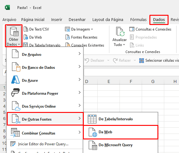 Power Query - importar dados da web