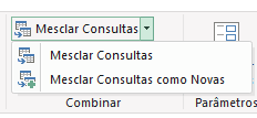 Menu Mesclar Consultas no Power Query.